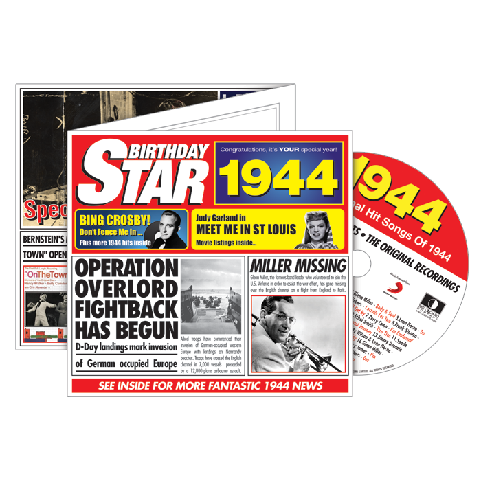Birthday Star 1944 CD Music Greeting Card Special Year