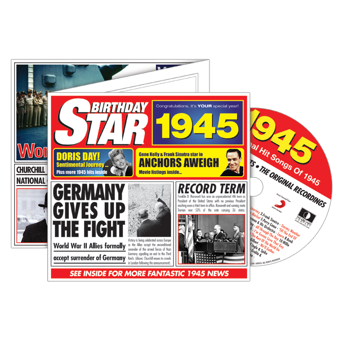 Birthday Star 1945 CD Music Greeting Card Special Year