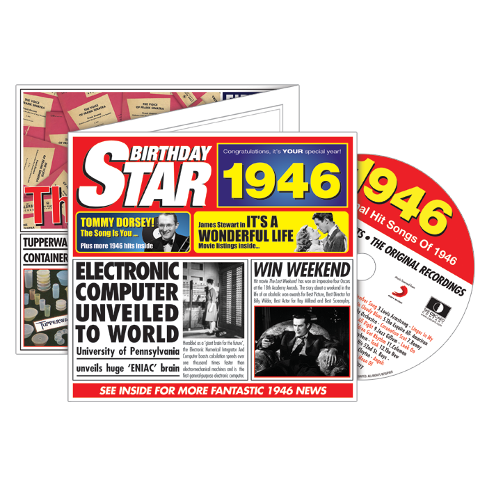 Birthday Star 1946 CD Music Greeting Card Special Year