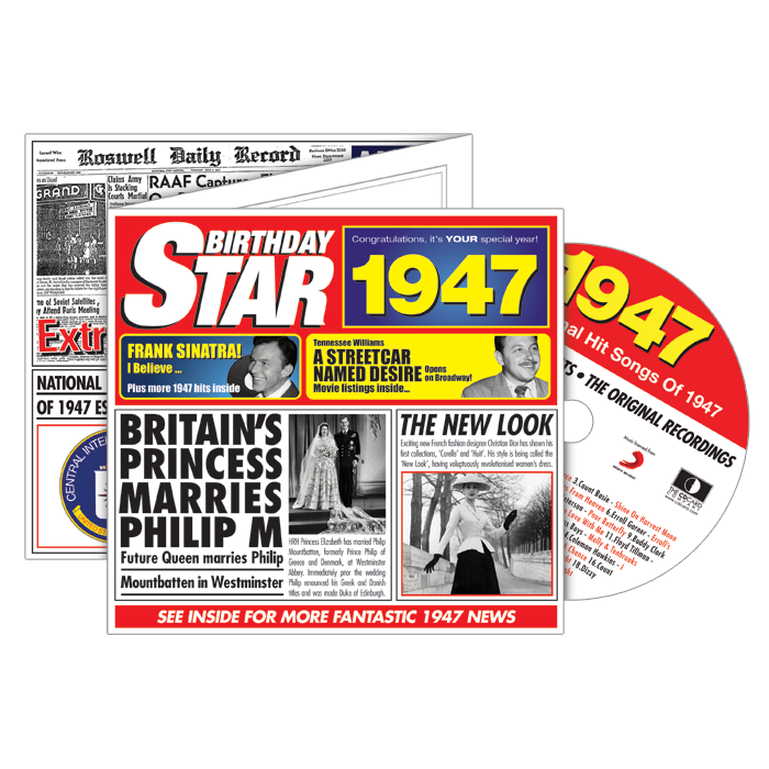 Birthday Star 1947 CD Music Greeting Card Special Year