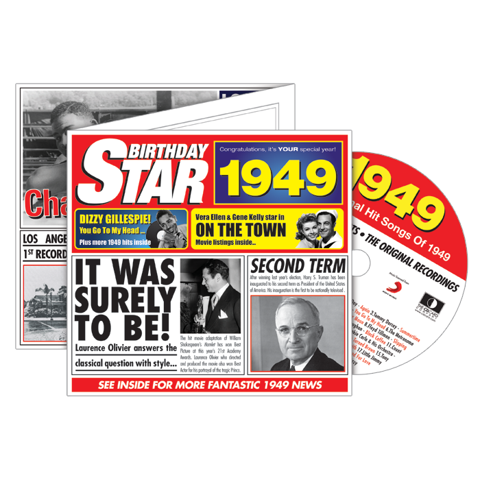 Birthday Star 1949 CD Music Greeting Card Special Year