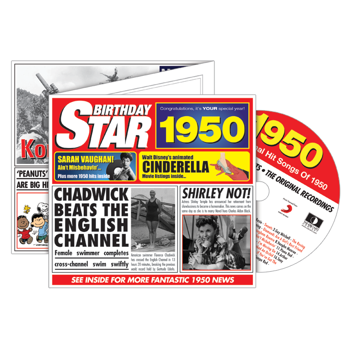 Birthday Star 1950 CD Music Greeting Card Special Year