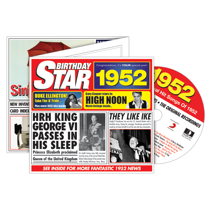 Birthday Star 1952 CD Music Greeting Card Special Year
