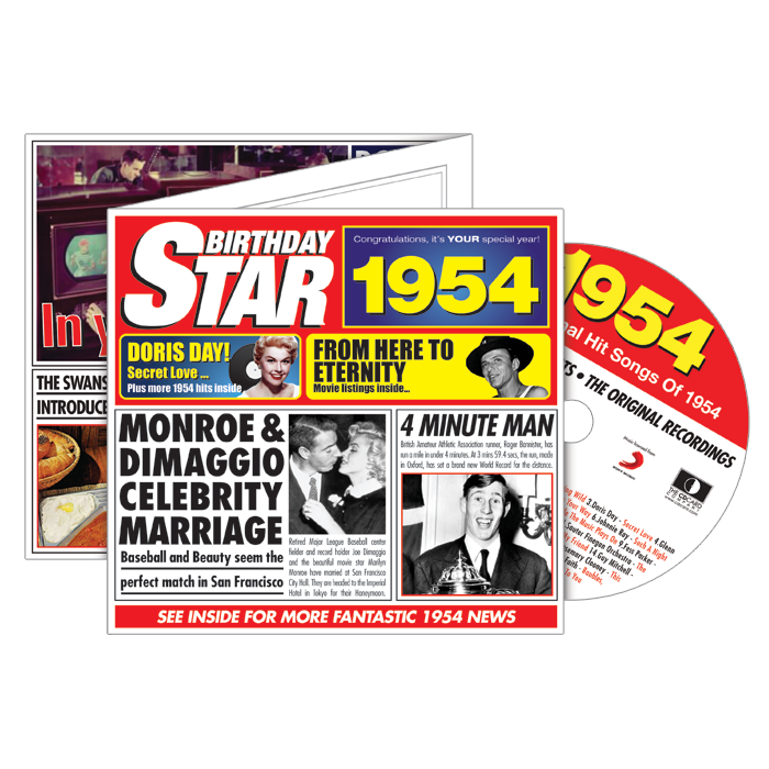 Birthday Star 1954 CD Music Greeting Card Special Year