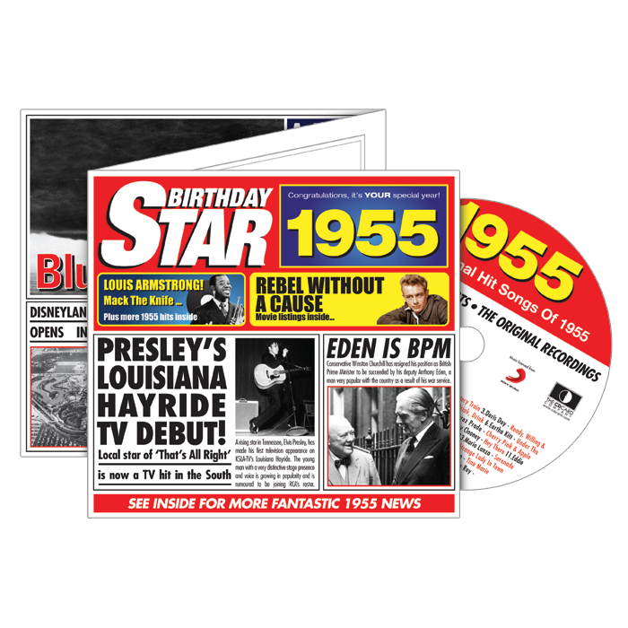 Birthday Star 1955 CD Music Greeting Card Special Year