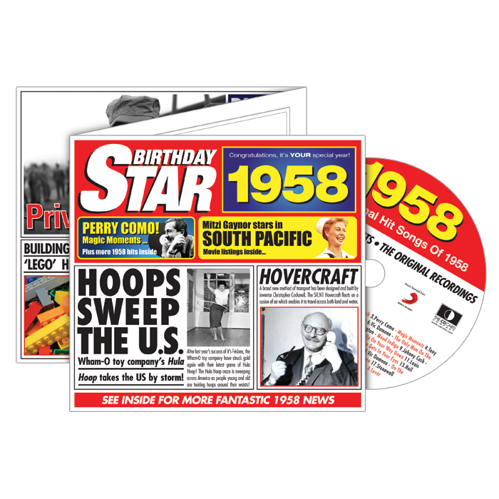 Birthday Star 1958 CD Music Greeting Card Special Year