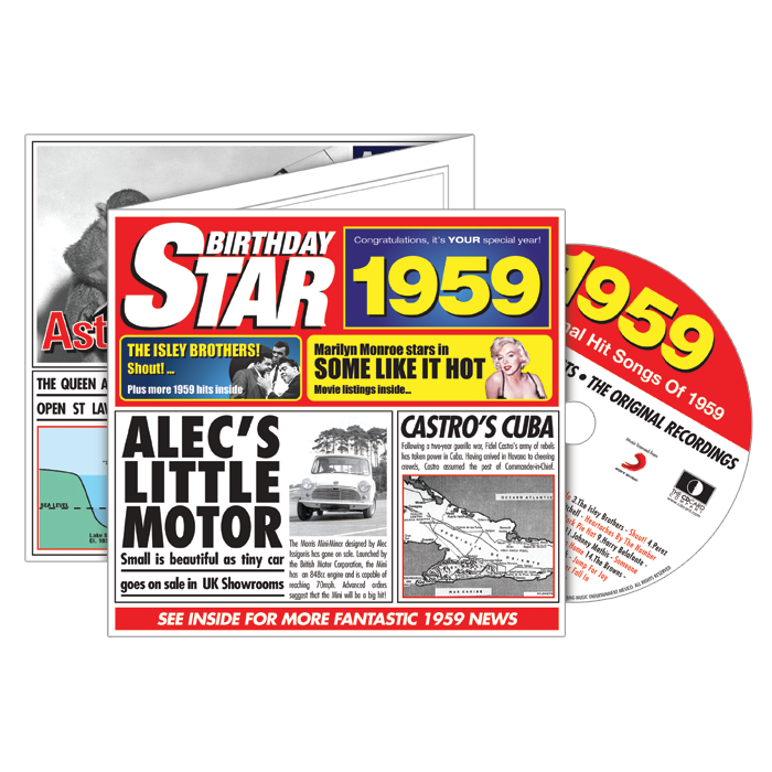 Birthday Star 1959 CD Music Greeting Card Special Year