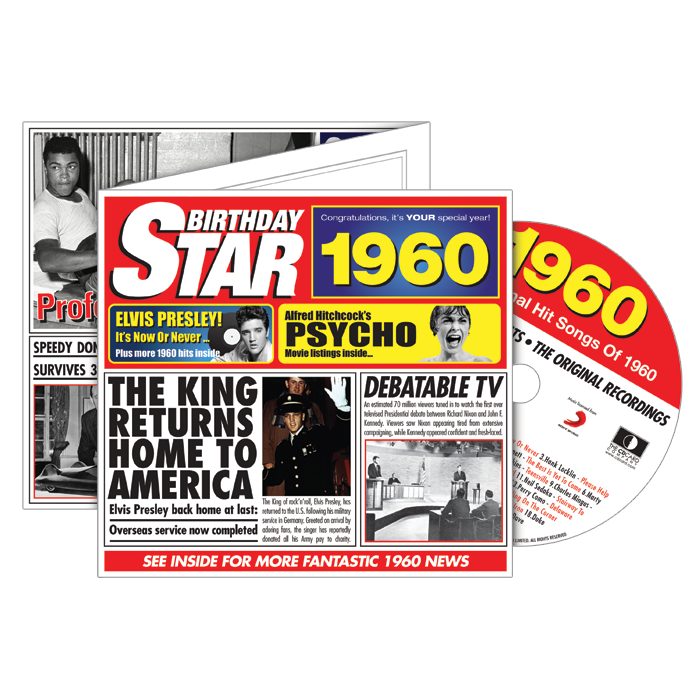 Birthday Star 1960 CD Music Greeting Card Special Year