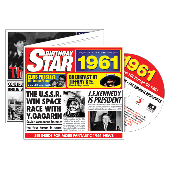 Birthday Star 1961 CD Music Greeting Card Special Year