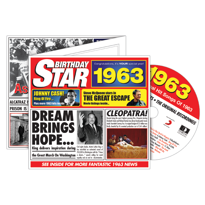 Birthday Star 1963 CD Music Greeting Card Special Year