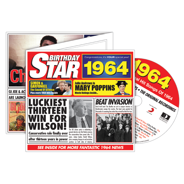 Birthday Star 1964 CD Music Greeting Card Special Year