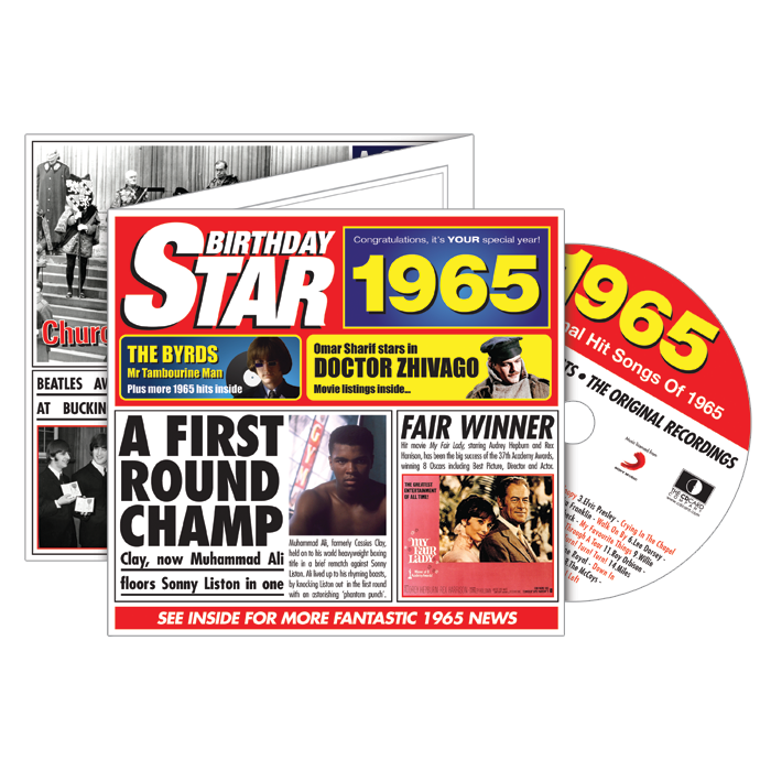Birthday Star 1965 CD Music Greeting Card Special Year