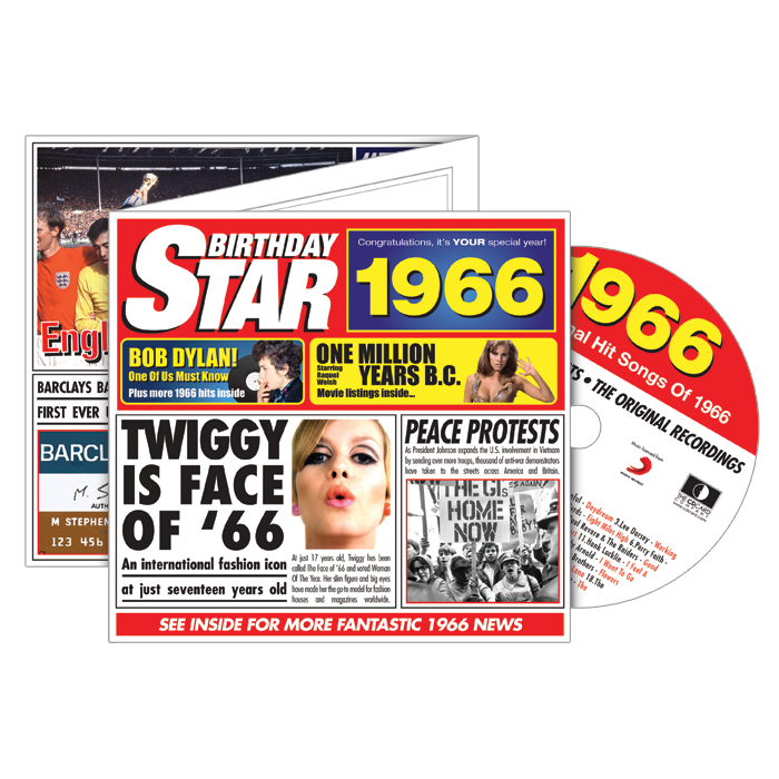 Birthday Star 1966 CD Music Greeting Card Special Year