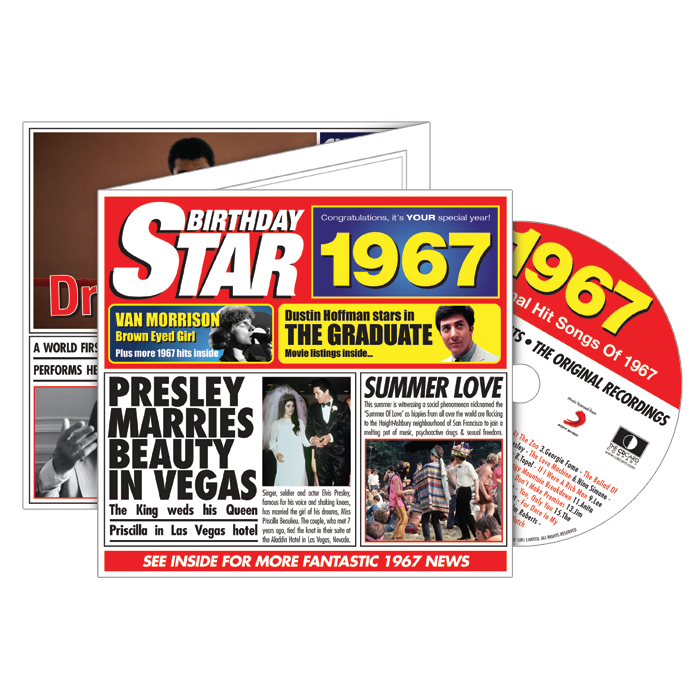 Birthday Star 1967 CD Music Greeting Card Special Year