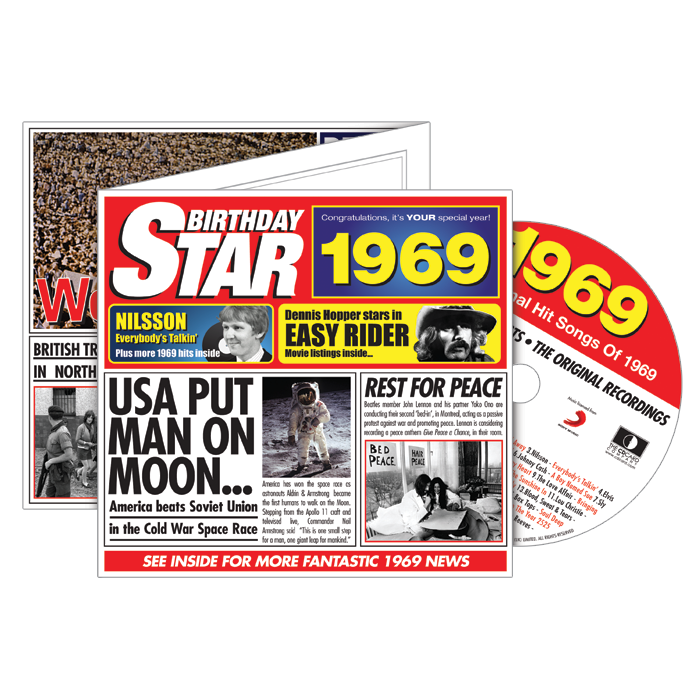 Birthday Star 1969 CD Music Greeting Card Special Year