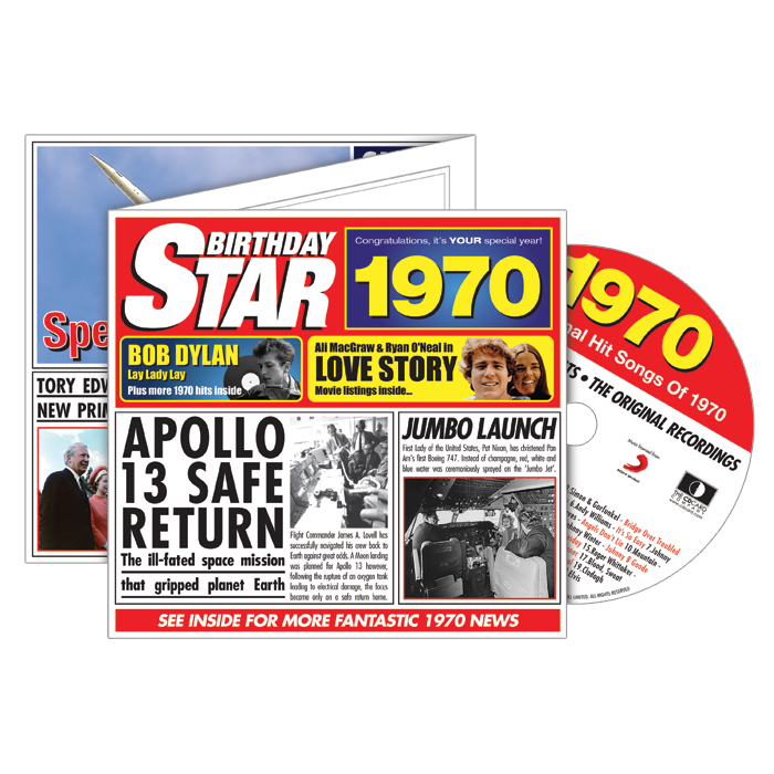 Birthday Star 1970 CD Music Greeting Card Special Year