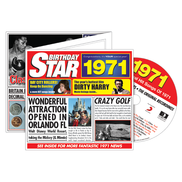 Birthday Star 1971 CD Music Greeting Card Special Year