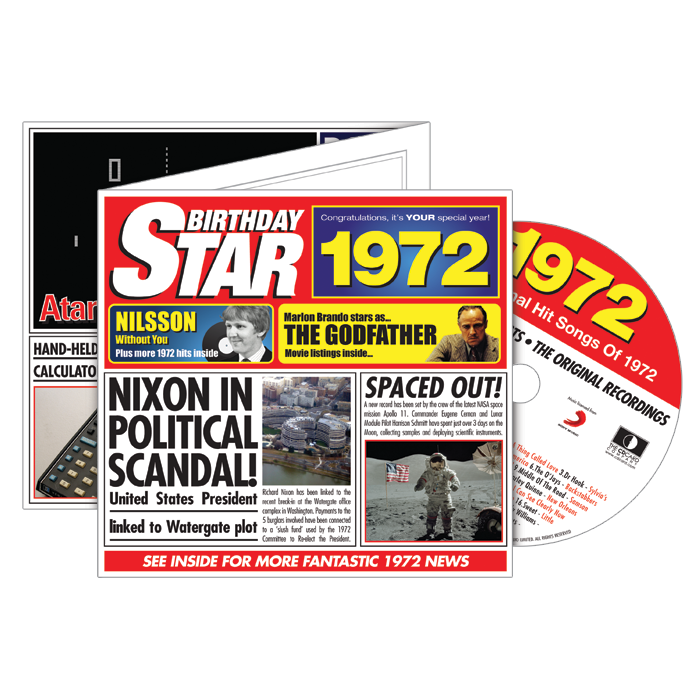 Birthday Star 1972 CD Music Greeting Card Special Year