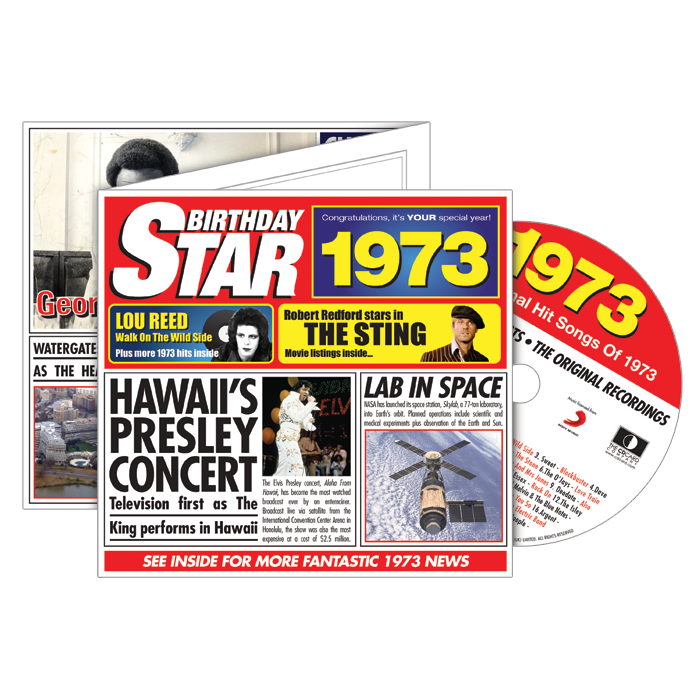 Birthday Star 1973 CD Music Greeting Card Special Year