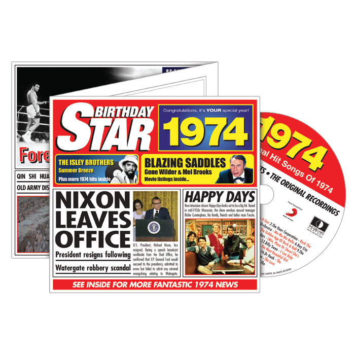 Birthday Star 1974 CD Music Greeting Card Special Year