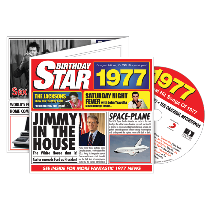 Birthday Star 1977 CD Music Greeting Card Special Year