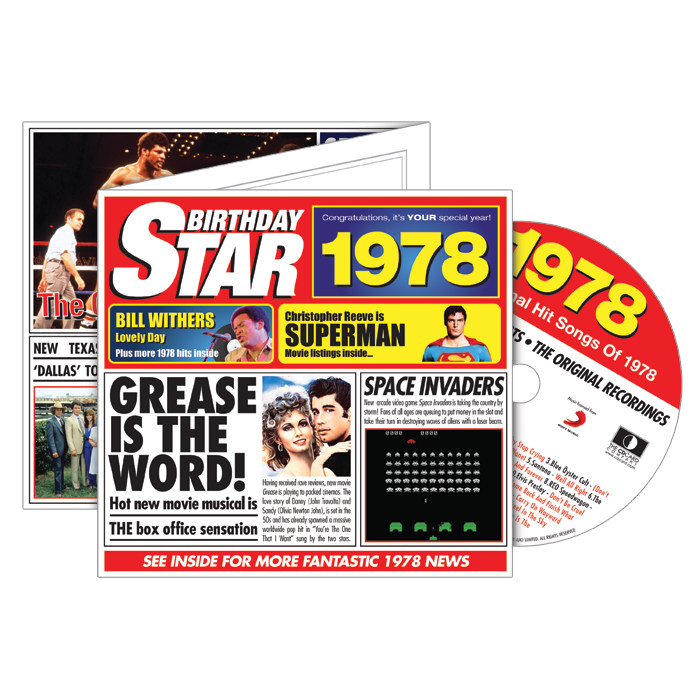 Birthday Star 1978 CD Music Greeting Card Special Year