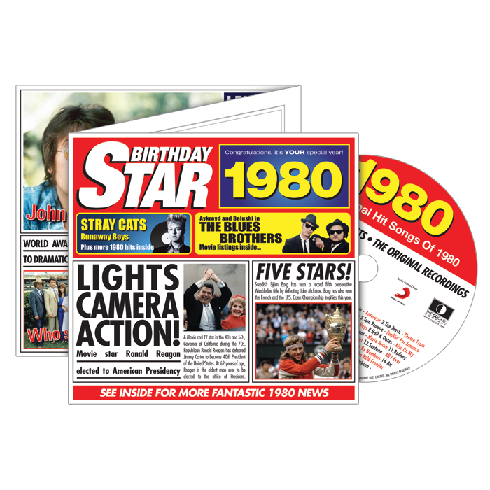 Birthday Star 1980 CD Music Greeting Card Special Year