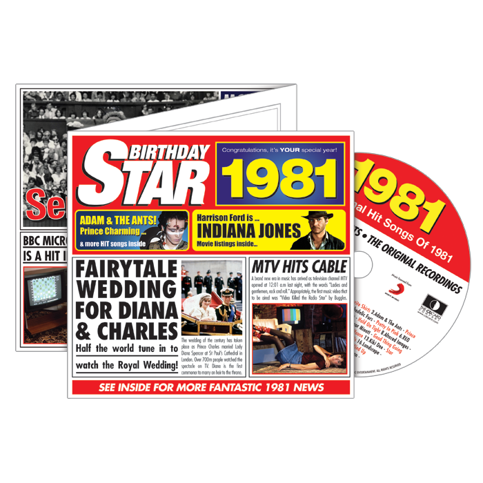 Birthday Star 1981 CD Music Greeting Card Special Year