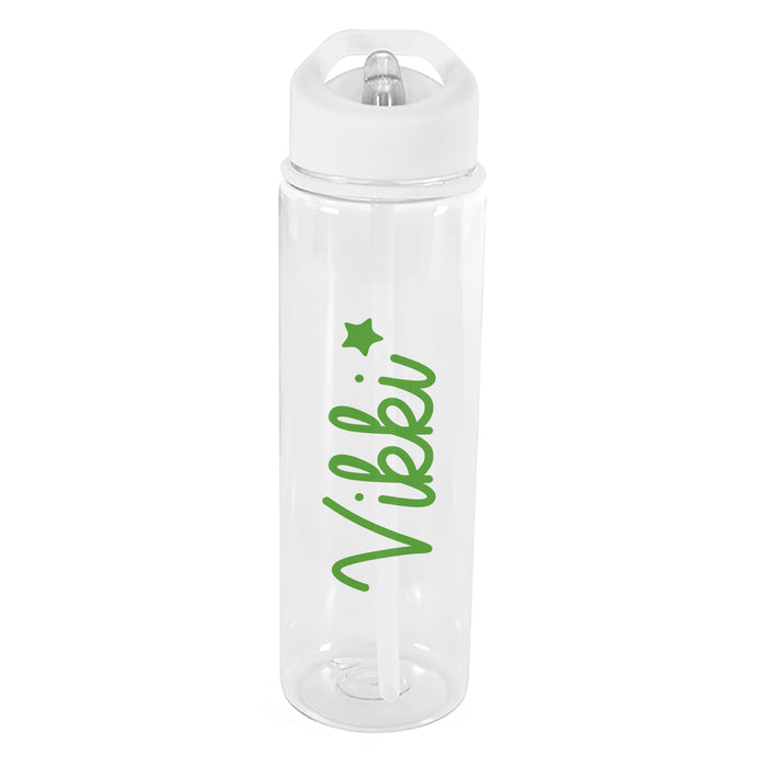 Personalised Name Water Bottle Green Star