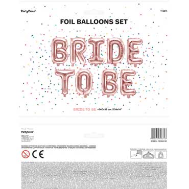 Bride To Be Foil Balloon Banner Kit Rose Gold