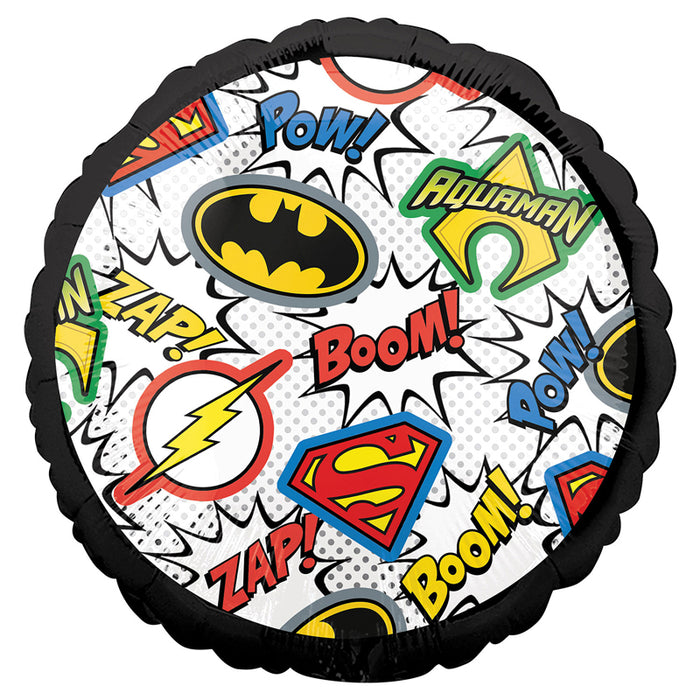 Justice League Balloon - 17" Foil Helium (Optional Helium Inflation)
