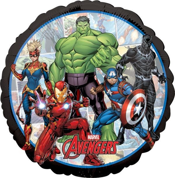 Avengers Balloon - 18" Foil Helium (Optional Helium Inflation)