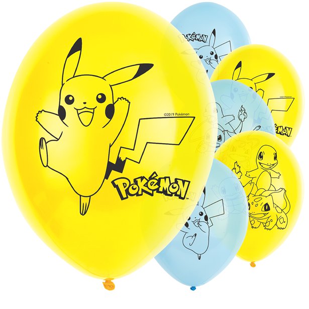 Pokémon Latex Balloons 6 Pack - Optional Helium inflation