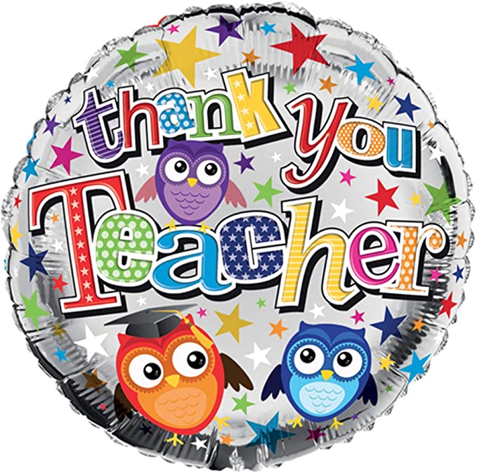 Thank You Teacher Foil Balloon (Optional Helium Inflation)