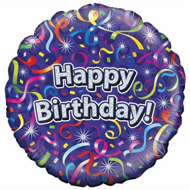 Streamers Happy Birthday Balloon (Optional Helium Inflation)