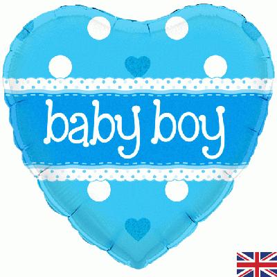 Baby Boy Foil Balloon (Optional Helium Inflation)
