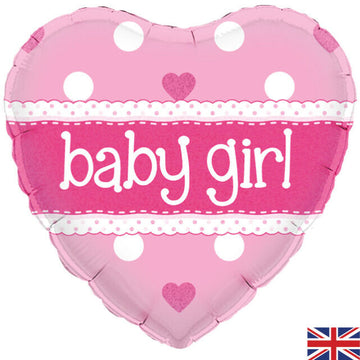 Baby Girl Holographic Foil Balloon (Optional Helium Inflation)