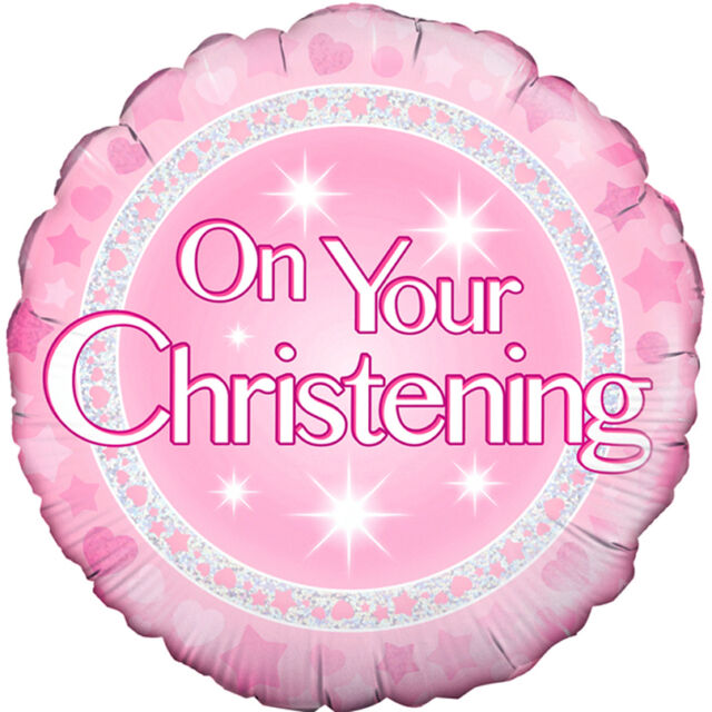 Girl On Your Christening Foil Balloon (Optional Helium Inflation)