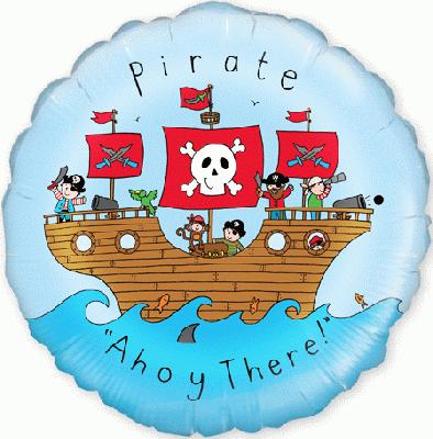 Pirates "Ahoy There!" Foil Balloon (Optional Helium Inflation)