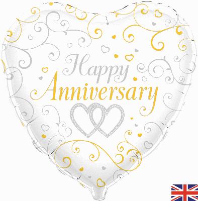 Happy Anniversary Foil Balloon (Optional Helium Inflation)