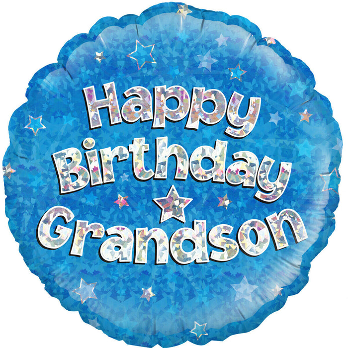 Happy Birthday Grandson Foil Balloon (Optional Helium Inflation)