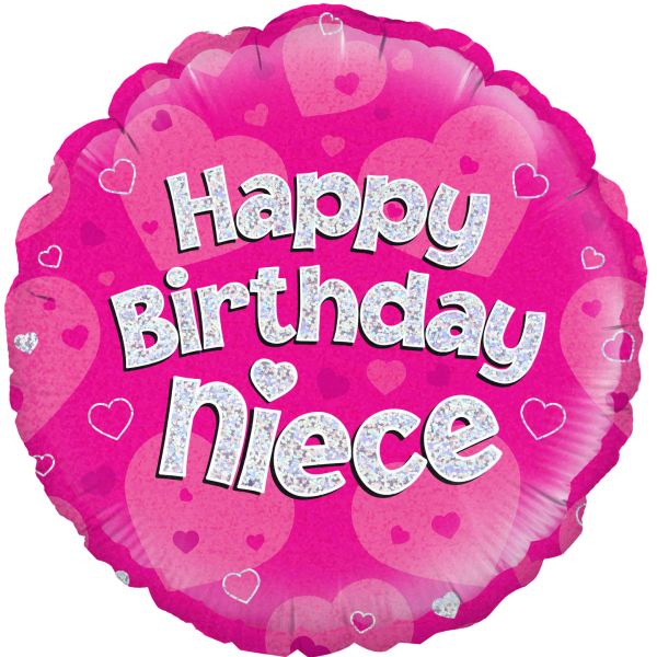 Happy Birthday Niece Foil Balloon (Optional Helium Inflation)