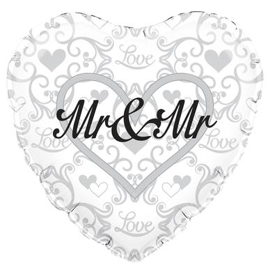 Mr & Mr Heart Foil Balloon (Optional Helium Inflation)