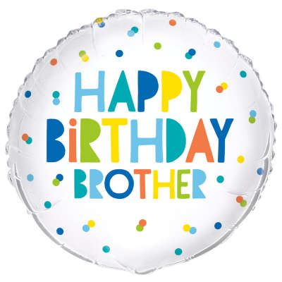 Happy Birthday Brother Foil Balloon (Optional Helium Inflation)