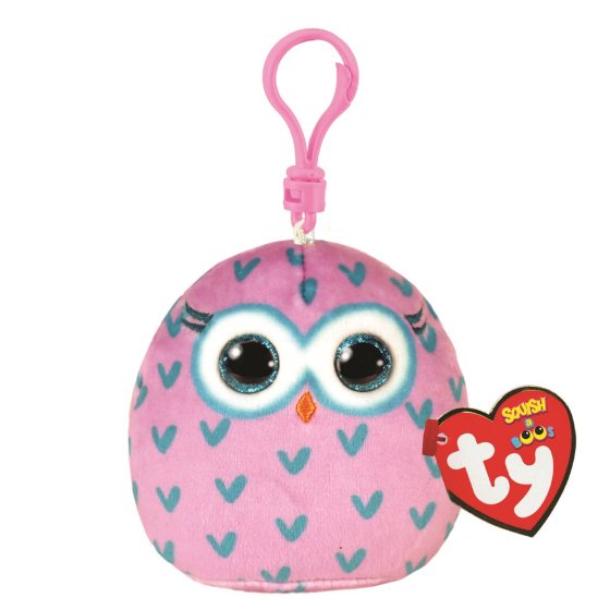 TY Beanie - Winks Owl Squishy Clip