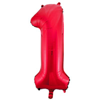 Red Number 1 Giant Foil Helium Balloon 34" (Optional Helium Inflation)
