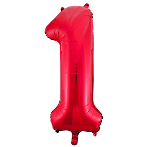 Red Number 1 Giant Foil Helium Balloon 34" (Optional Helium Inflation)