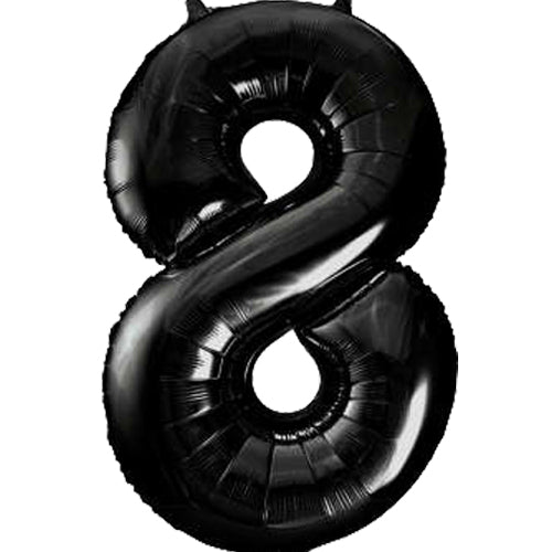 Black Number 8 Giant Foil Helium Balloon 34" (Optional Inflation)