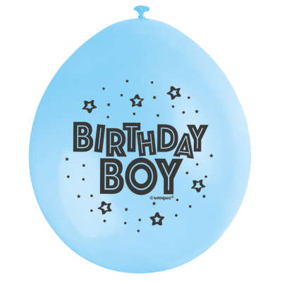 Birthday Boy Balloons 9" Latex Assorted 10 Pack