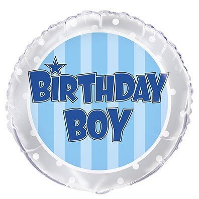 Birthday Boy Foil Helium Balloon (Optional Helium Inflation)